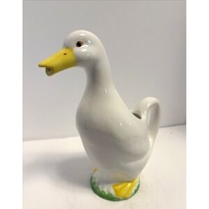 Vintage Ceramic White Goose/Duck Pitcher Cottage Core Kitcschy Made in Portugal